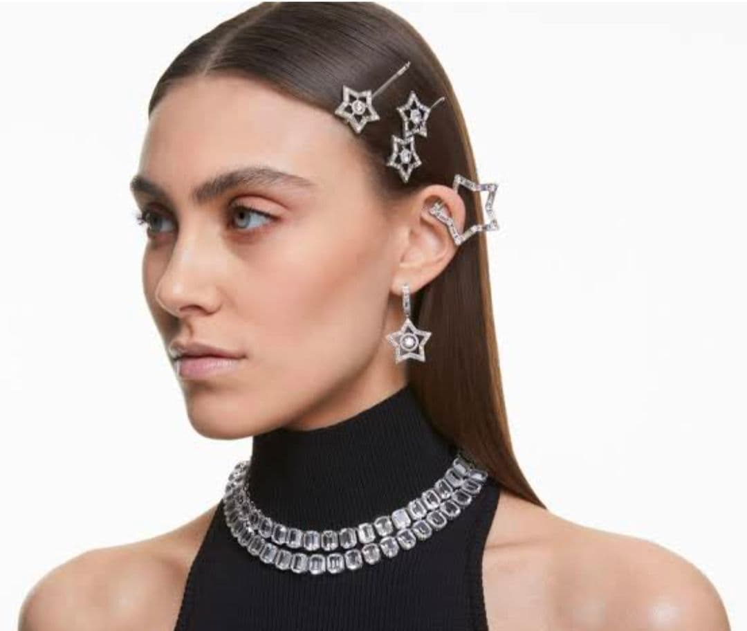 Swarovski スワロフスキー　星形クリスタルヘアピン 3個セット　試着のみ