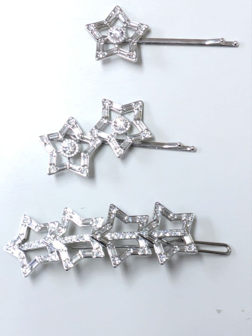 Swarovski スワロフスキー　星形クリスタルヘアピン 3個セット　試着のみ