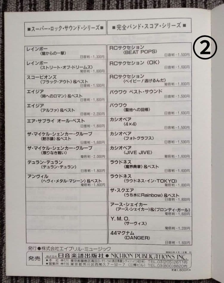 ナイトレンジャー 楽譜 スコア Night Ranger 10冊 まとめ売り