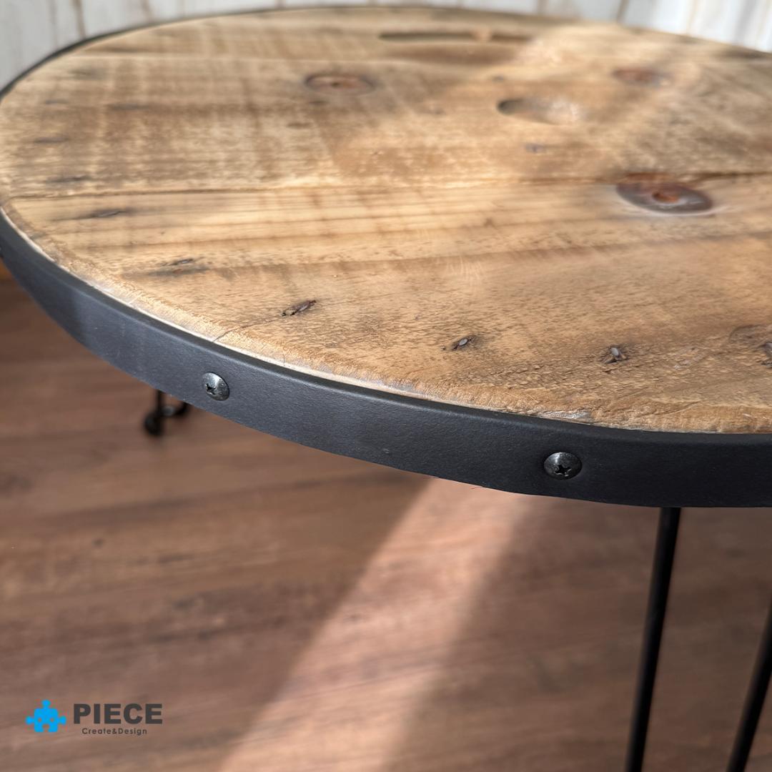 折り畳みテーブル ローテーブル 丸テーブル ちゃぶ台 木製 サイド カフェ 古材