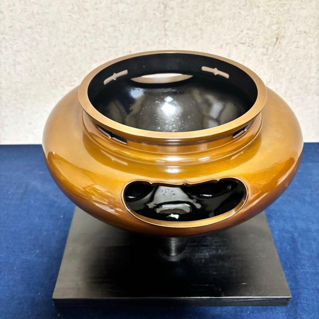 風炉/茶釜/電熱器/唐銅朝鮮風炉 /野々田電熱器/茶釜/敷板/茶道具/お点前道具