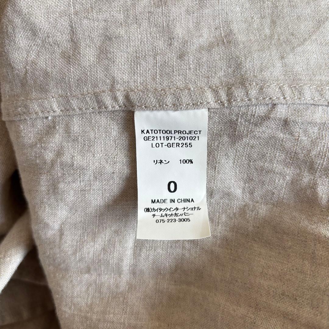 GRANDMA MAMA DAUGHTER スタンドカラーリネンワンピース