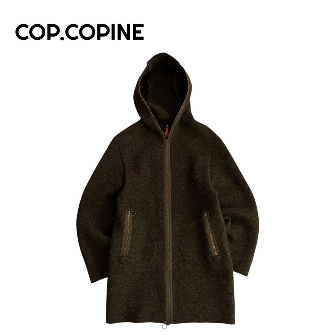 【美品】COP.COPINE ヨーロッパ製 90s フード付きウールコート BR