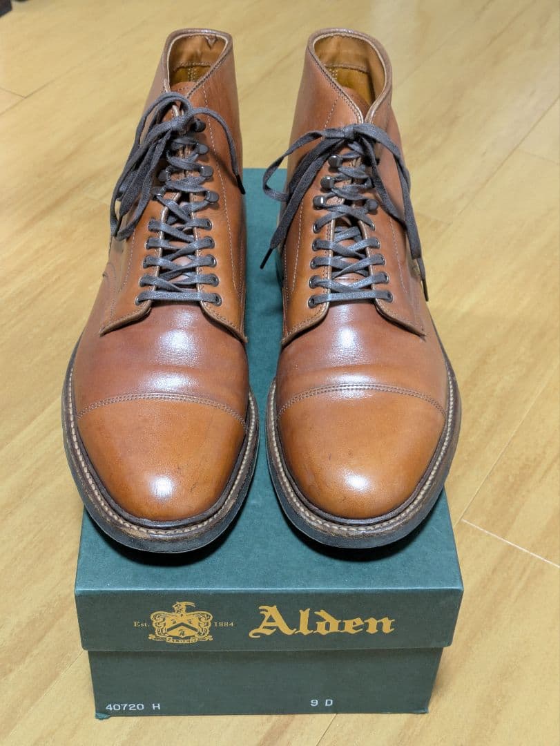【Alden】レースアップブーツ 茶系ブラウン 9D／US9