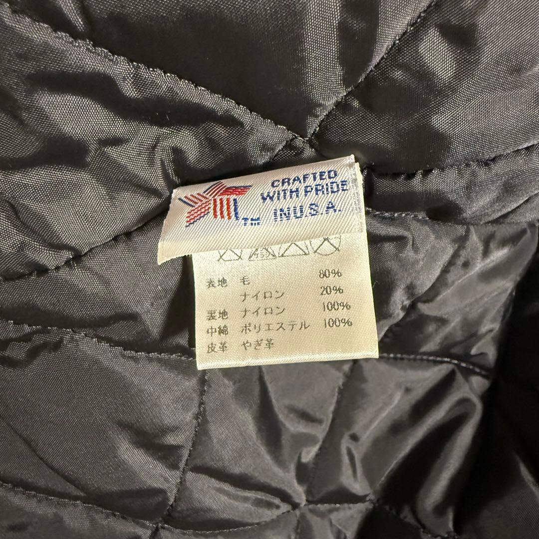 美品　Schott ブラック ウールコート　やぎ革　ウール　s ブラック