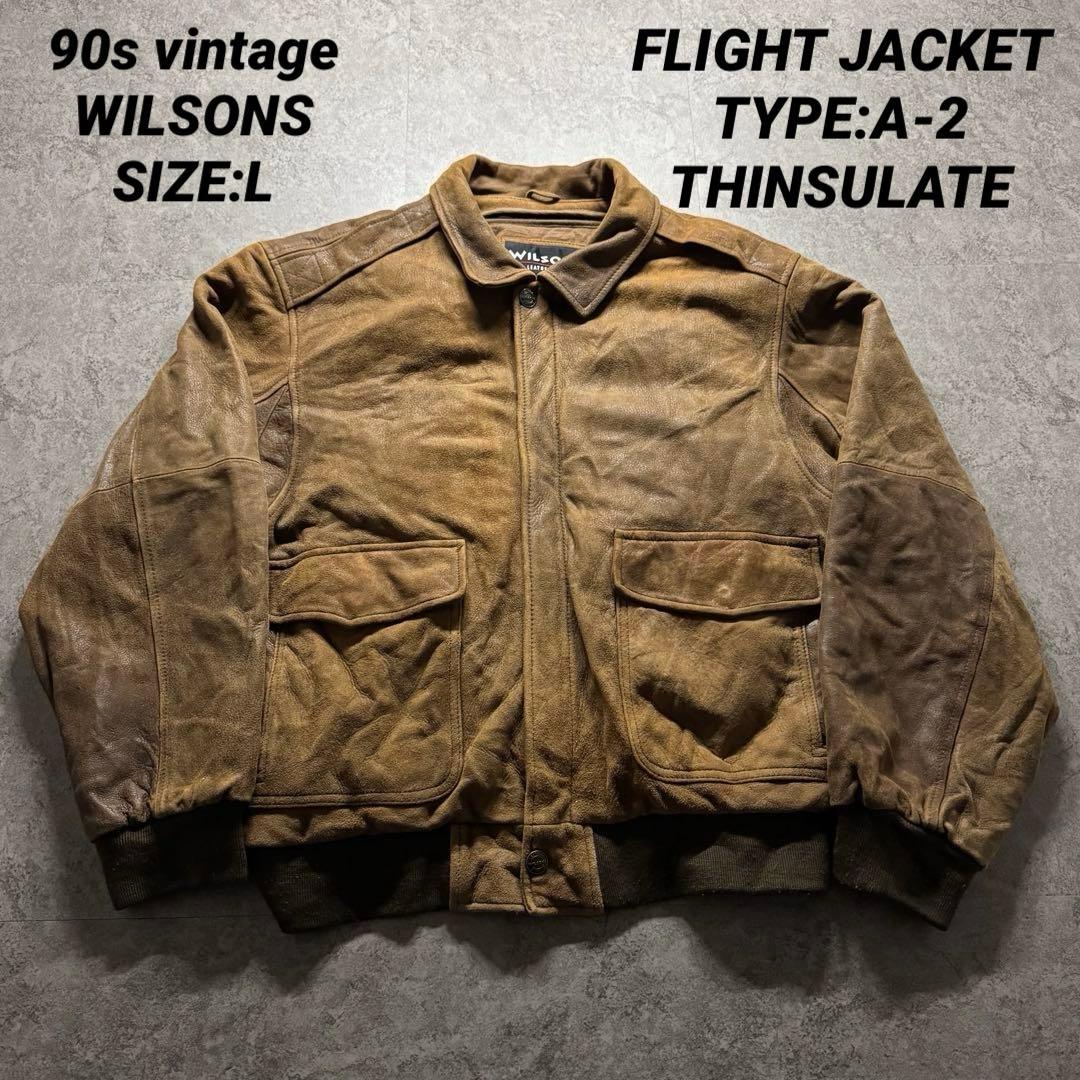 【90s vintage】フライトジャケット　L A2 シンサレート　本革　短丈