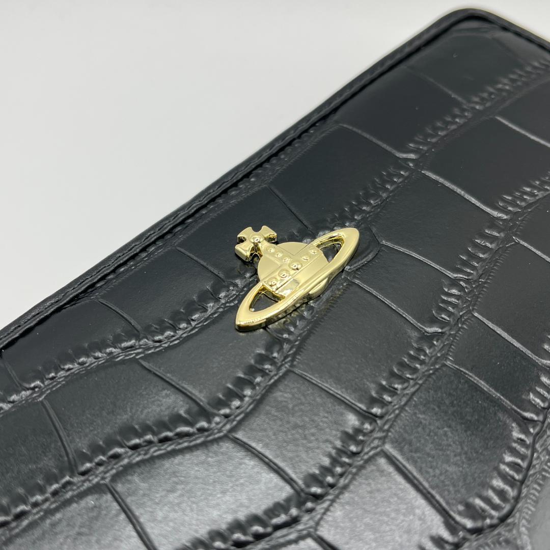 人気 未使用 Vivienne Westwood ワニ風 黒 シンプル ウロコ