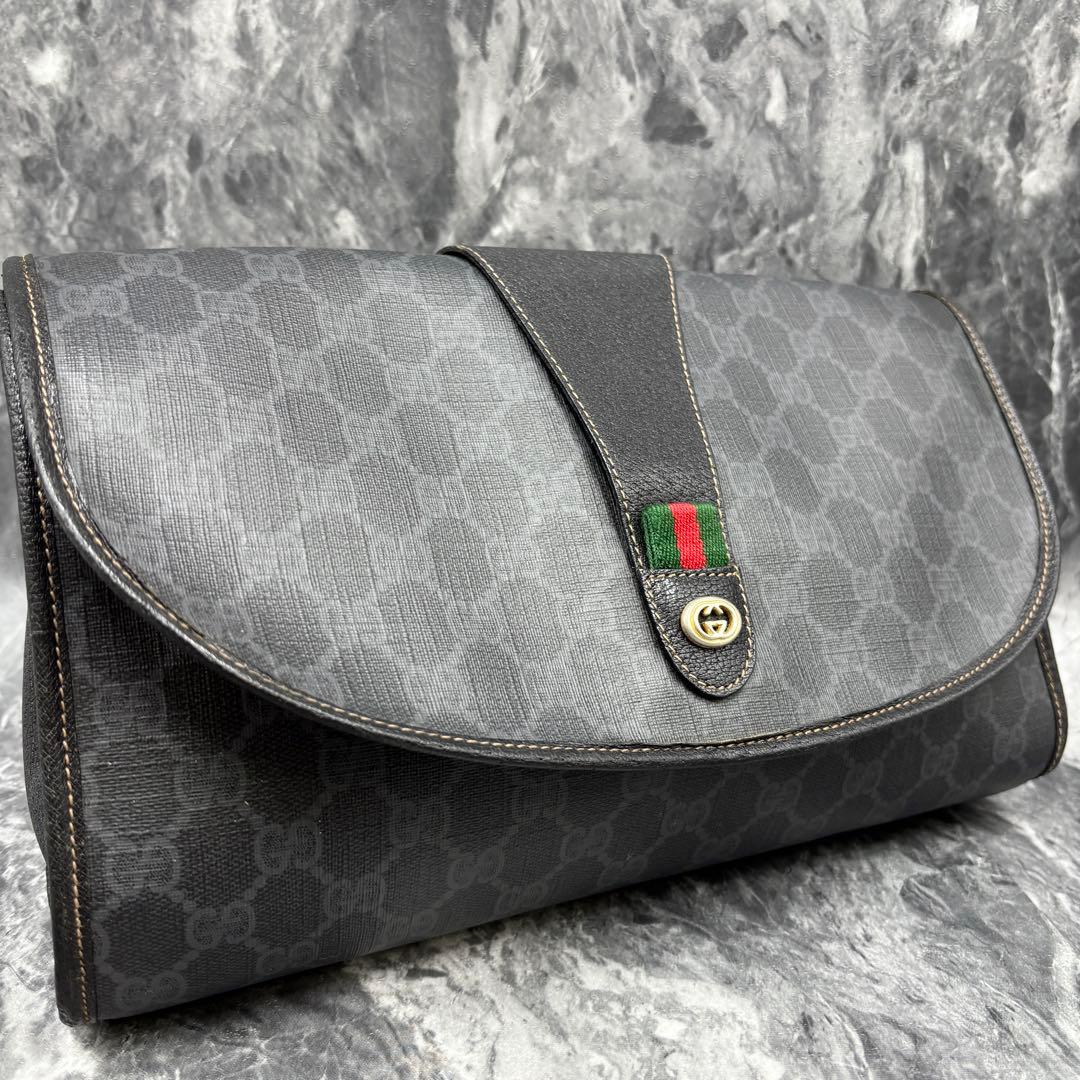 ✨極美品✨GUCCI シェリーライン GG ブラック クラッチバッグ NC