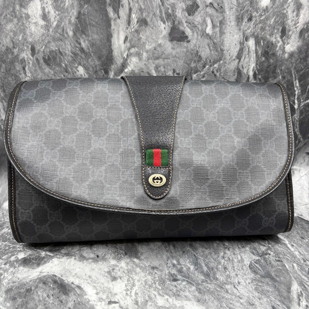 ✨極美品✨GUCCI シェリーライン GG ブラック クラッチバッグ NC