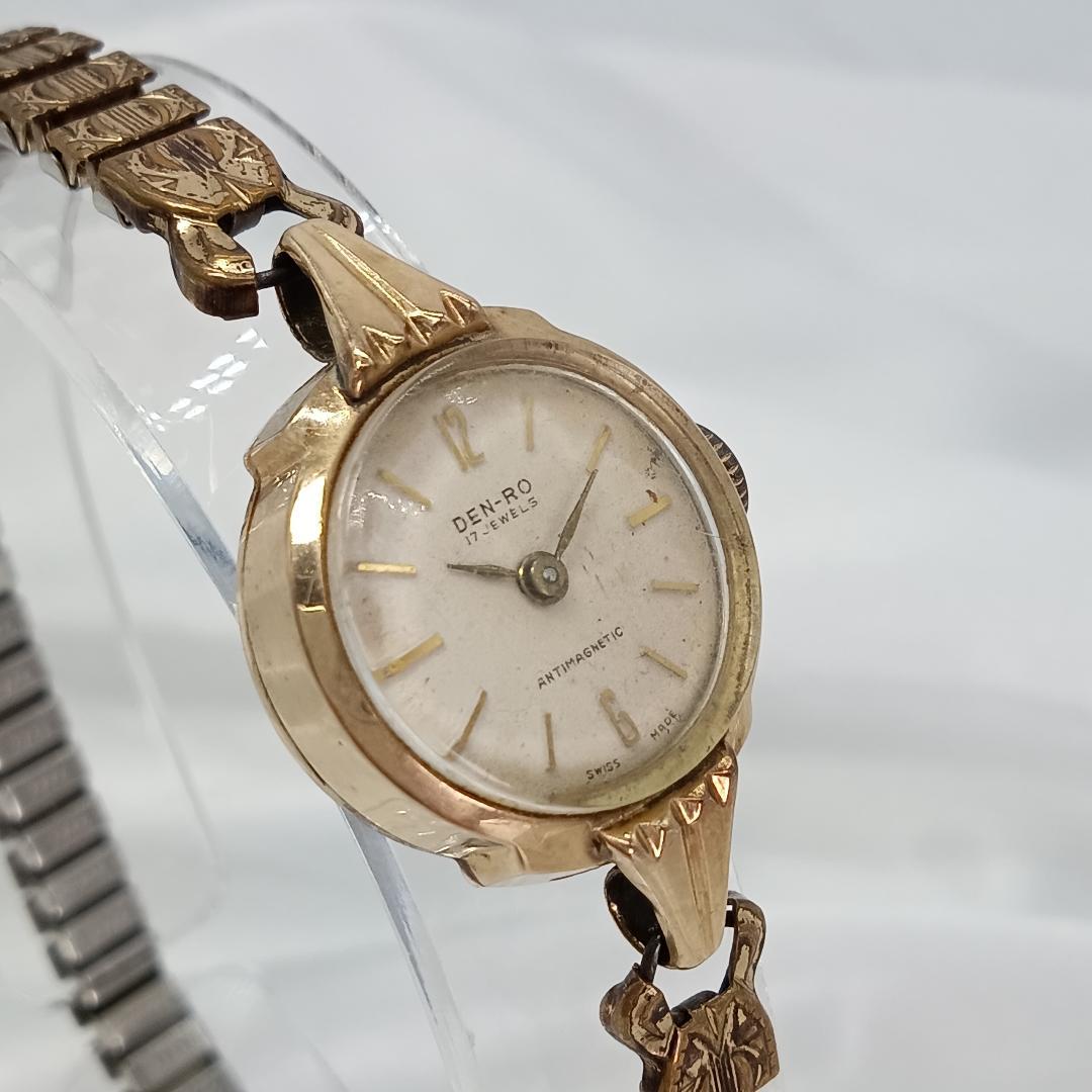 DEN-RO 18金 17石 金無垢 腕時計 ゴールド デンロ ジャンク品