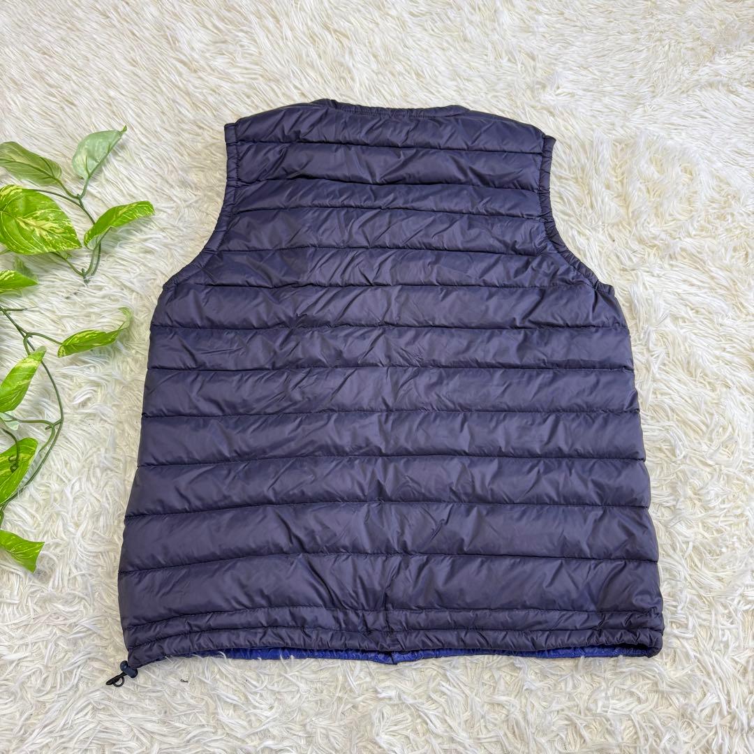 【ダントン】美品 ダウンベスト ネイビー 38サイズ レディース ロゴ