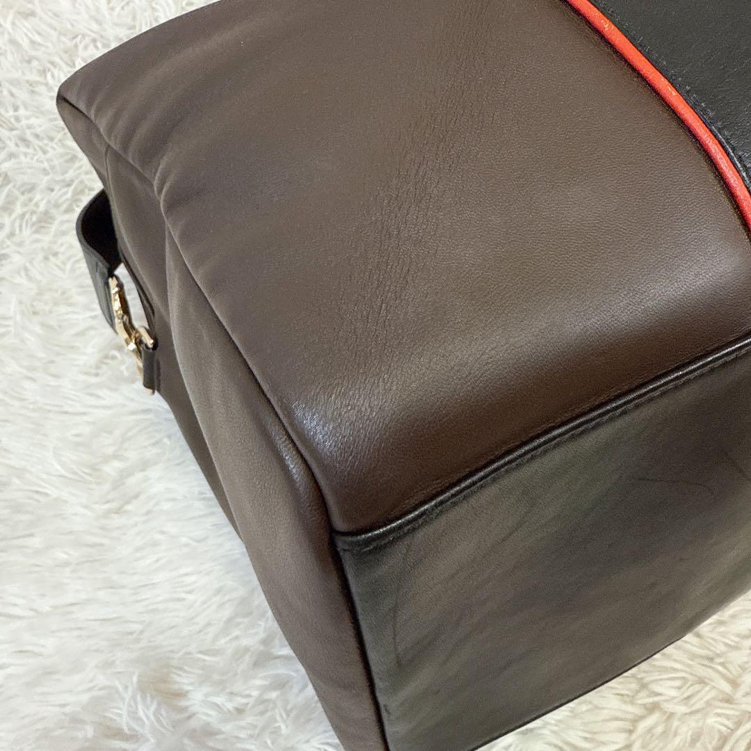 【美品】 Paul Smith ボストンバッグ オールレザー 2way ブラウン