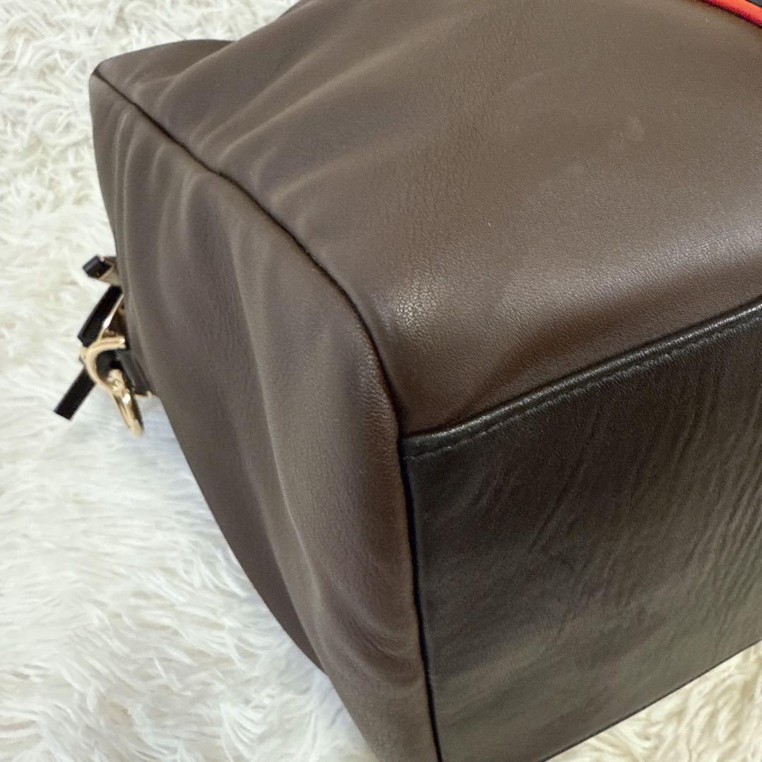 【美品】 Paul Smith ボストンバッグ オールレザー 2way ブラウン