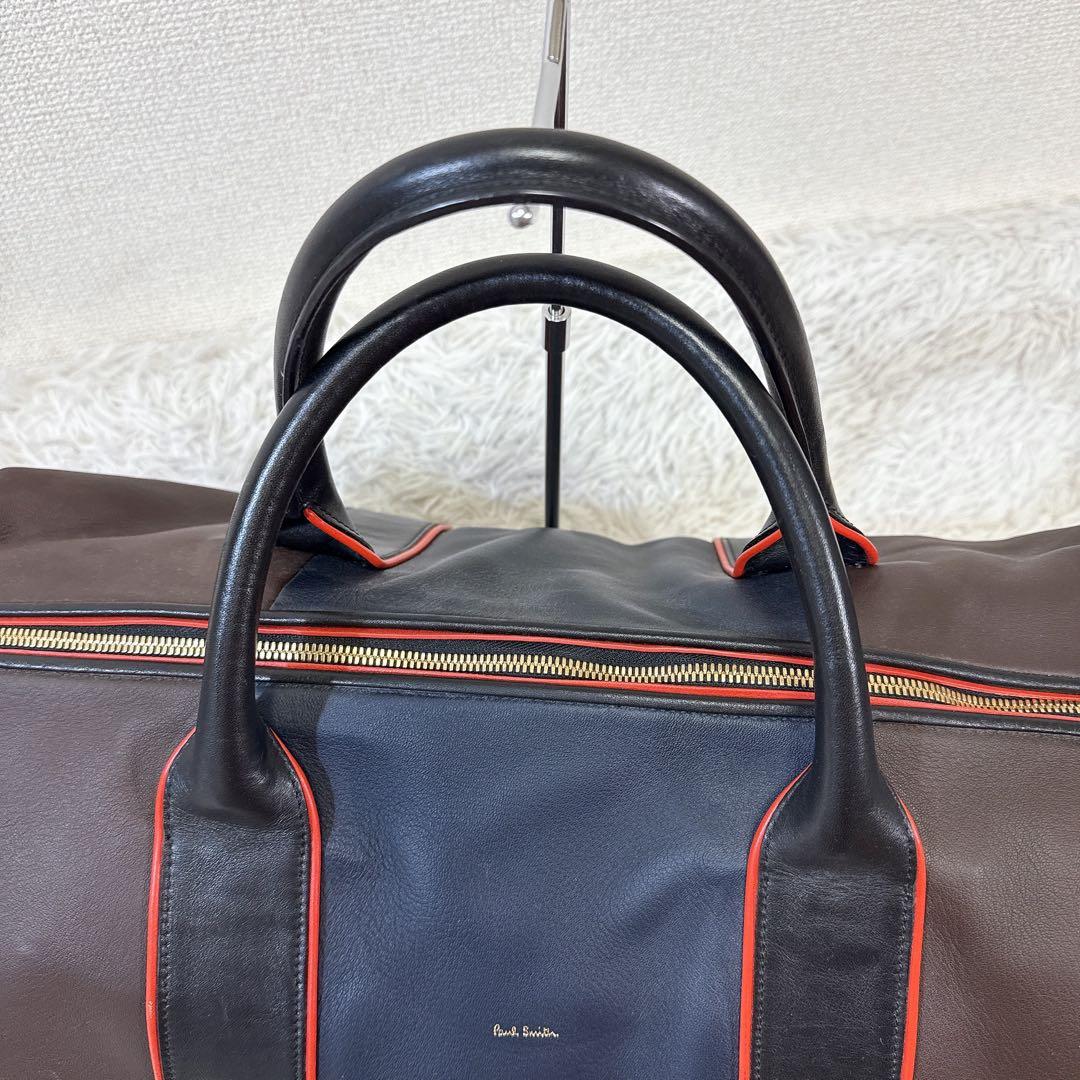 【美品】 Paul Smith ボストンバッグ オールレザー 2way ブラウン