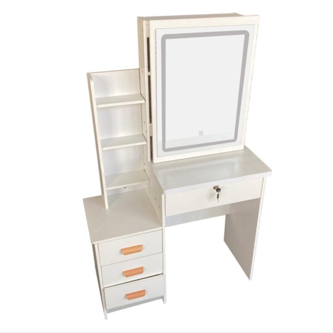 ドレッサー おしゃれ テーブル 安い 鏡台 椅子 スツール セット 収納 LED