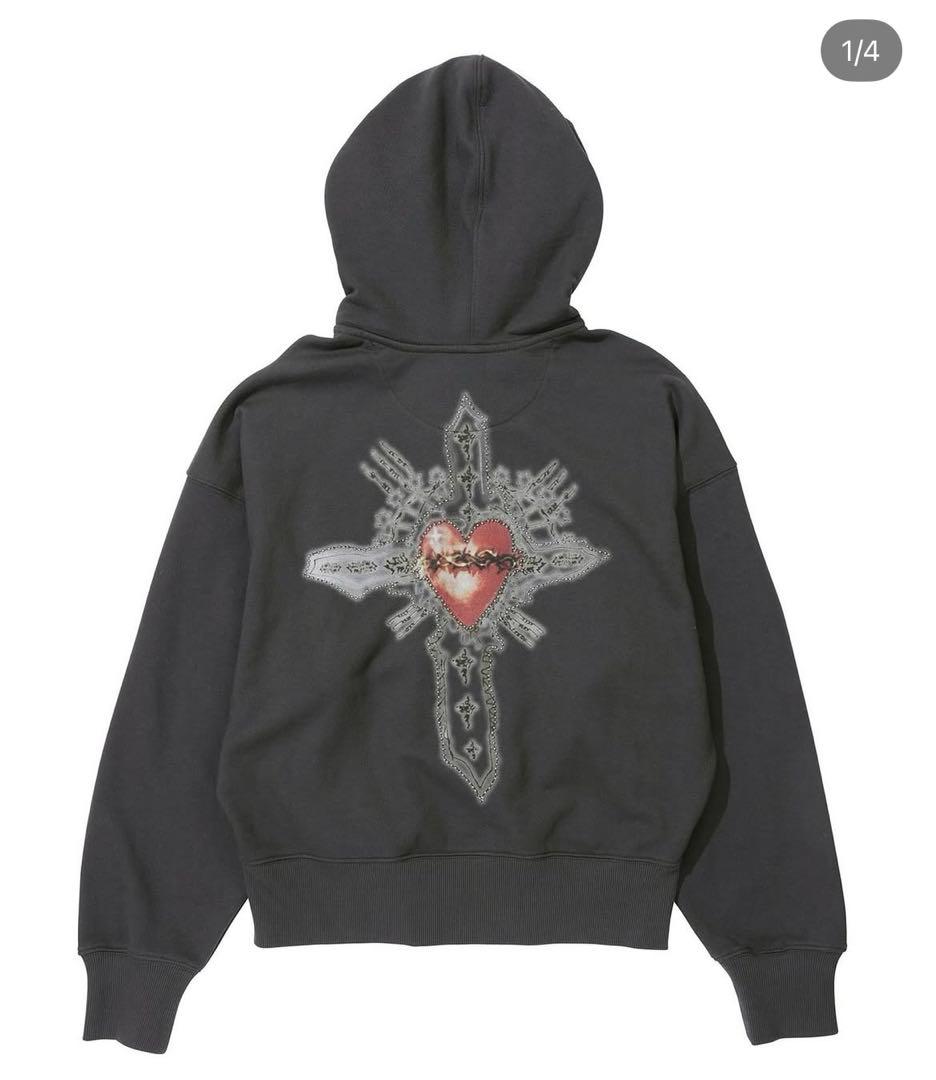 トップス SCULPTOR Beaded Saint Hoodie Charcoal