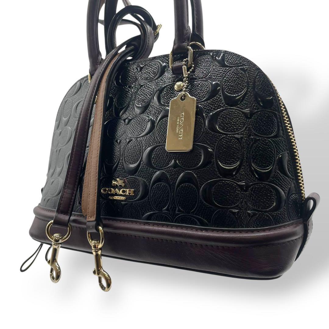 極美品✨️訳あり コーチ 2way ショルダーバッグ シエラ エンボス加工 黒