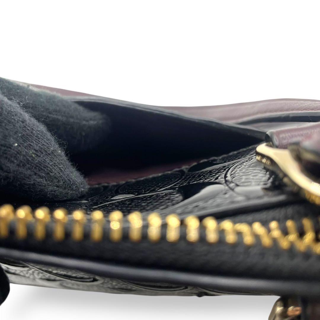 極美品✨️訳あり コーチ 2way ショルダーバッグ シエラ エンボス加工 黒