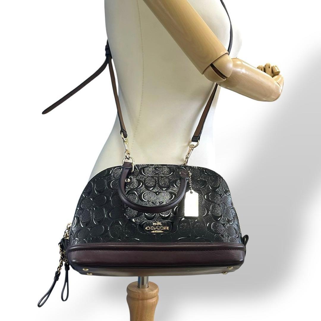 極美品✨️訳あり コーチ 2way ショルダーバッグ シエラ エンボス加工 黒