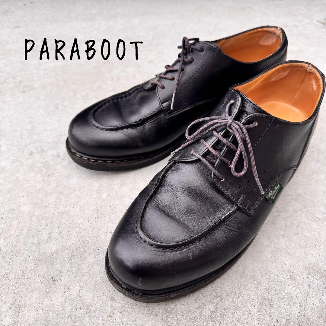 PARABOOT パラブーツUチップ 外羽根 黒 フランス製　ドレスシューズ　黒