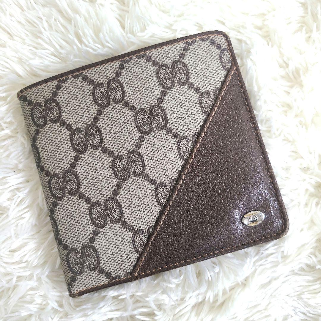 GUCCI グッチ 二つ折り財布 GG柄 オールドグッチ PVC 総柄