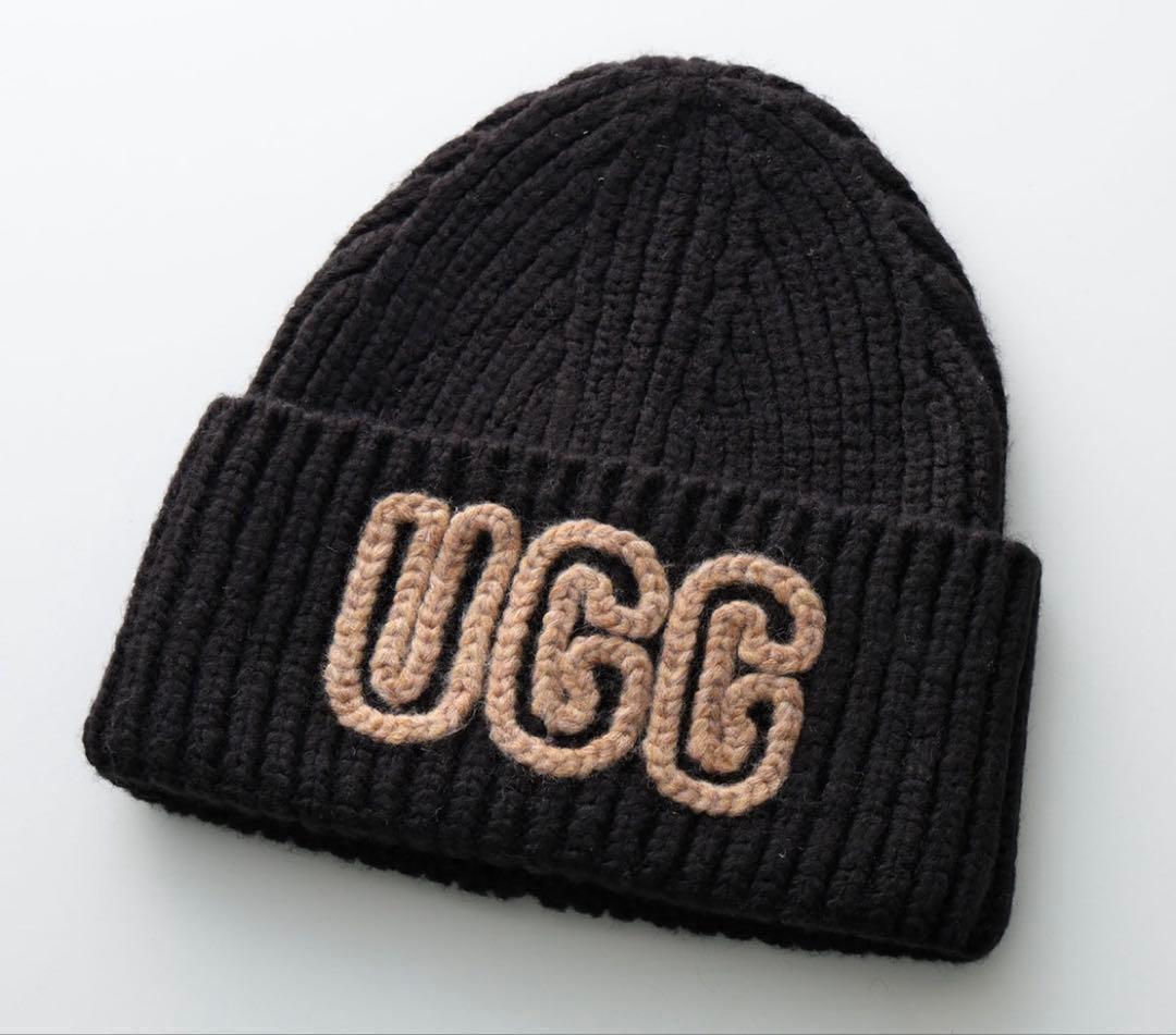★公式完売★【UGG】ビーニー ブラック 黒 ニット帽 ユニセックス