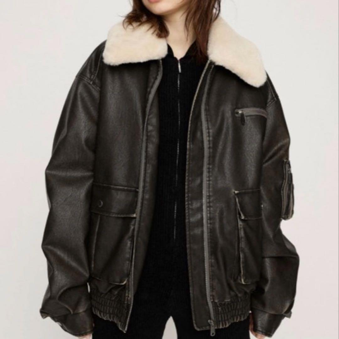 SLY VINTAGE F／LEATHER S／ブルゾン