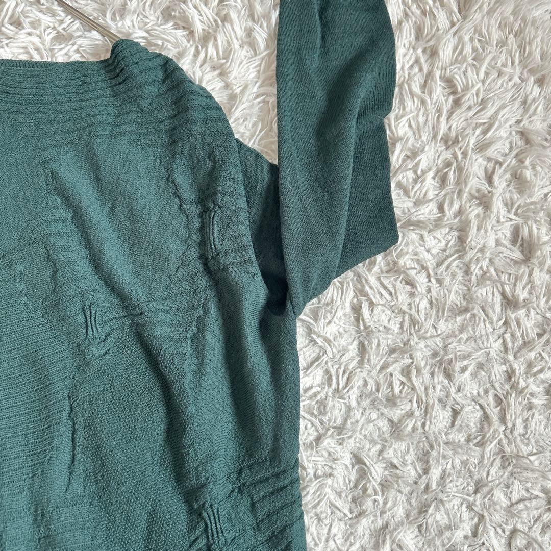 美品⁂センソユニコ⁂ロングニットチュニック　プルオーバー　ドット　サークル　凹凸