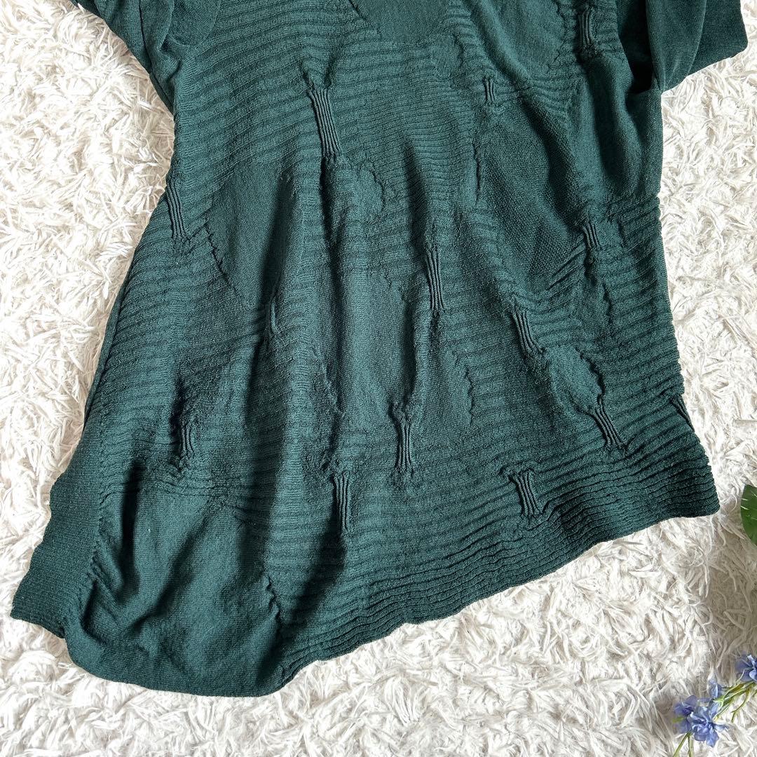 美品⁂センソユニコ⁂ロングニットチュニック　プルオーバー　ドット　サークル　凹凸