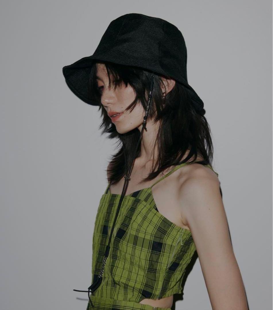 帽子 MEDI BEADS STRING STRAW HAT