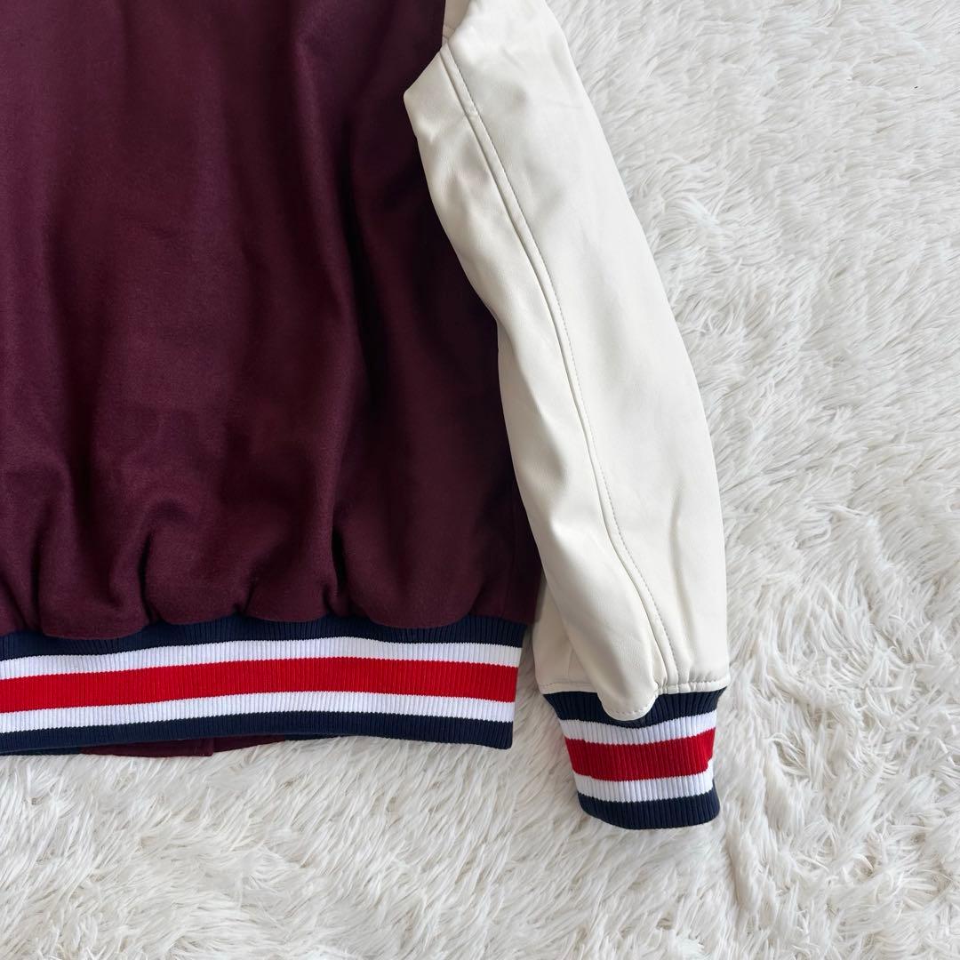 トミー ジーンズ レターマンジャケット スタジャン ブルゾン 刺繍 ワッペン