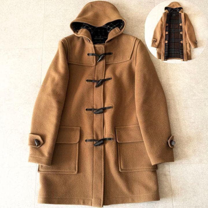 Gloverall グローバーオール ダッフルコート S キャメル チェック