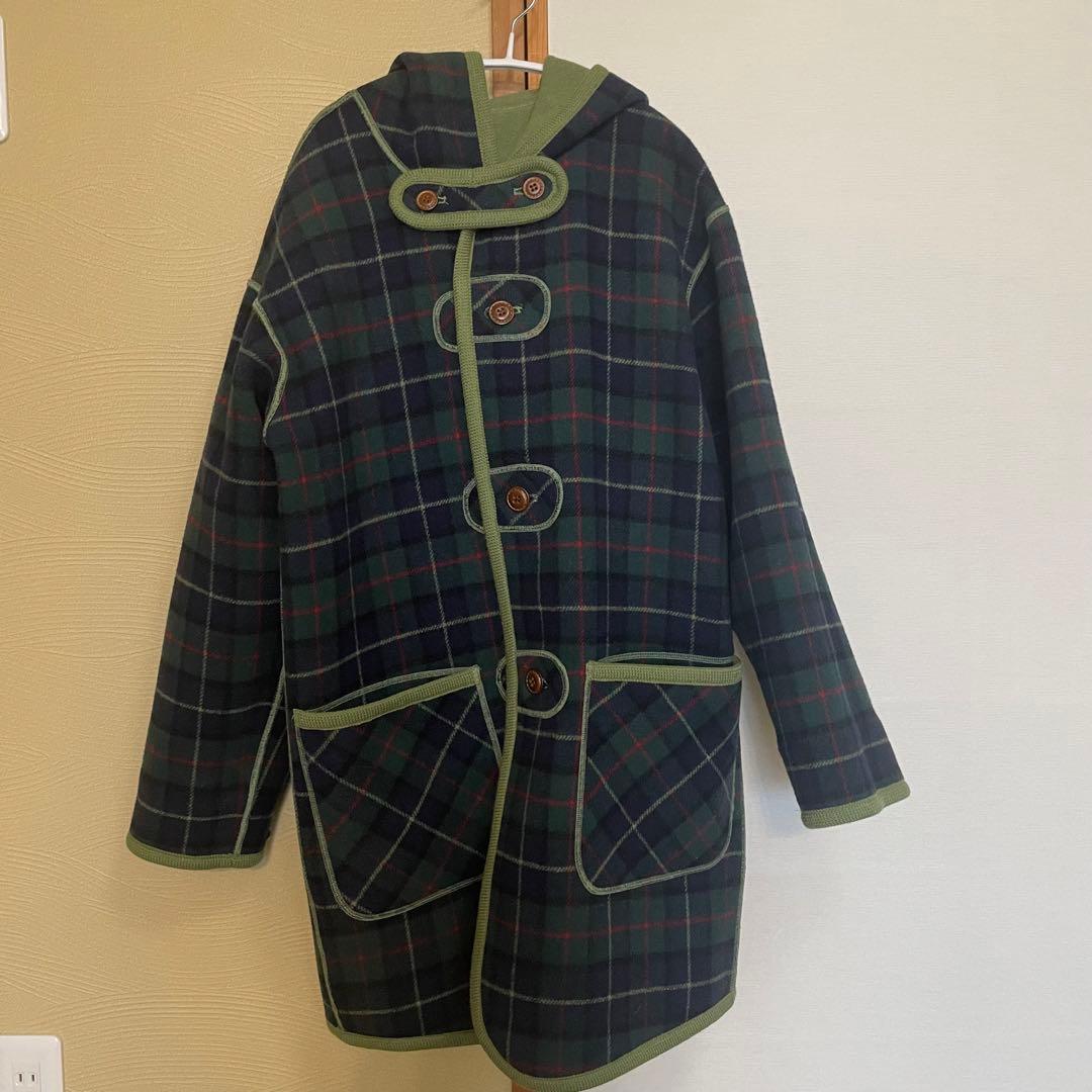 【美品】元町 lebeau チャーミングコート ミディアム　リバーシブル 緑 M