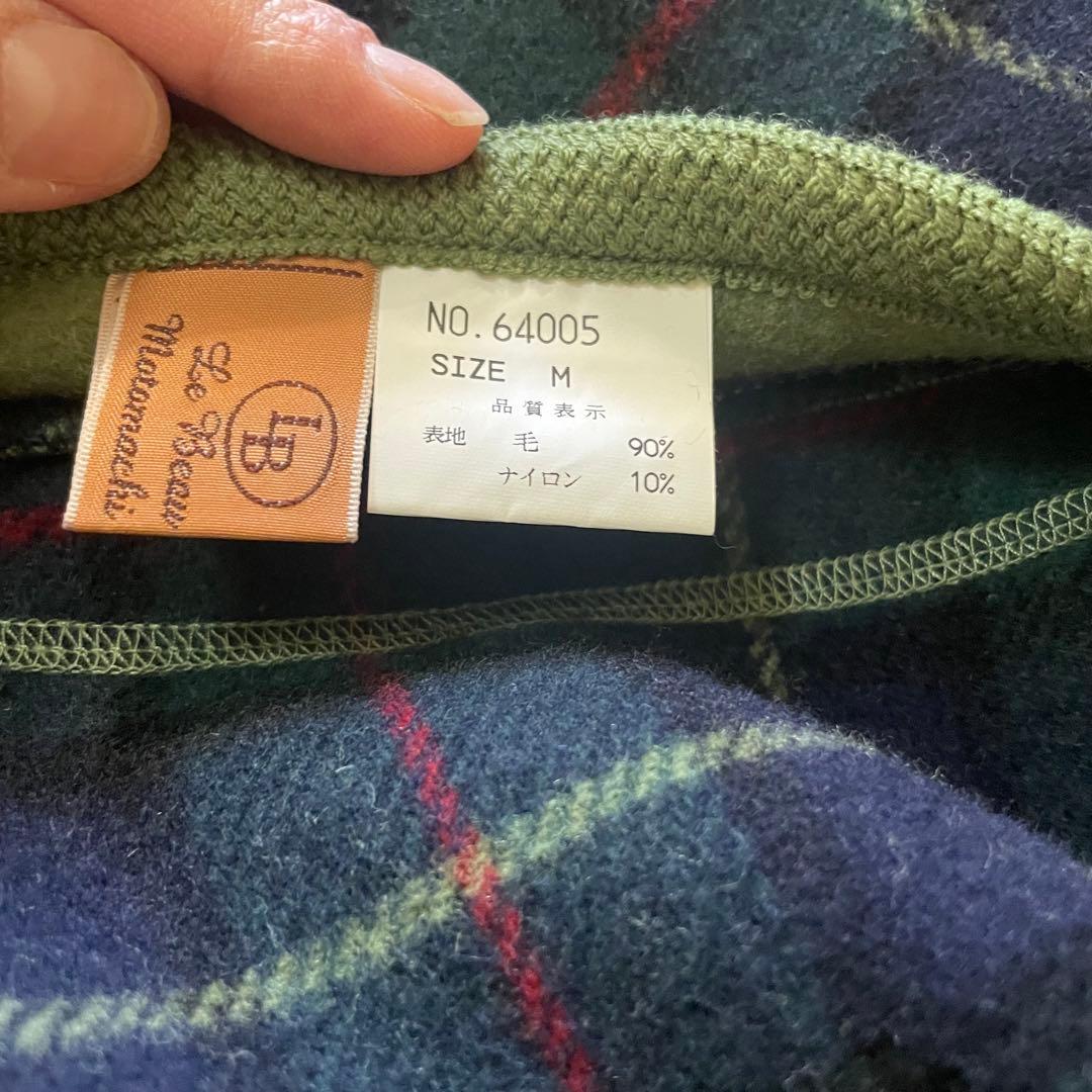 【美品】元町 lebeau チャーミングコート ミディアム　リバーシブル 緑 M