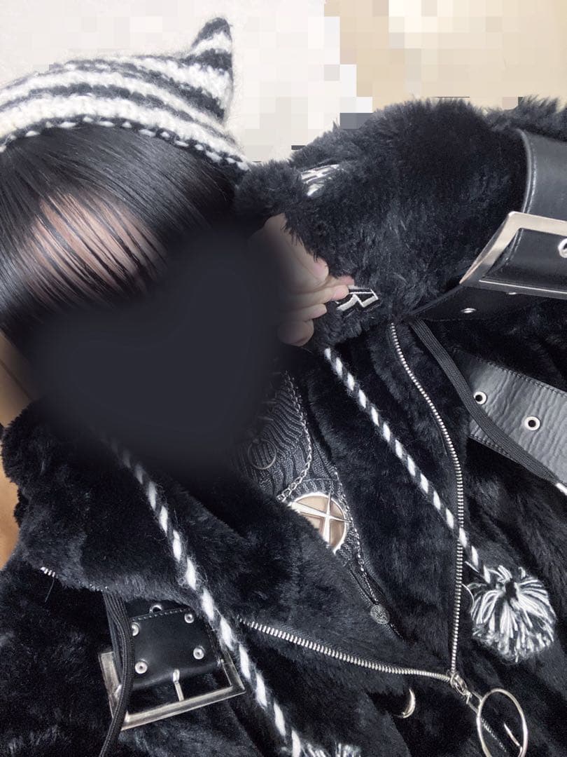 REFLEM【レフレム】ファイヤーマンバックルベルトハイネックファーパーカー