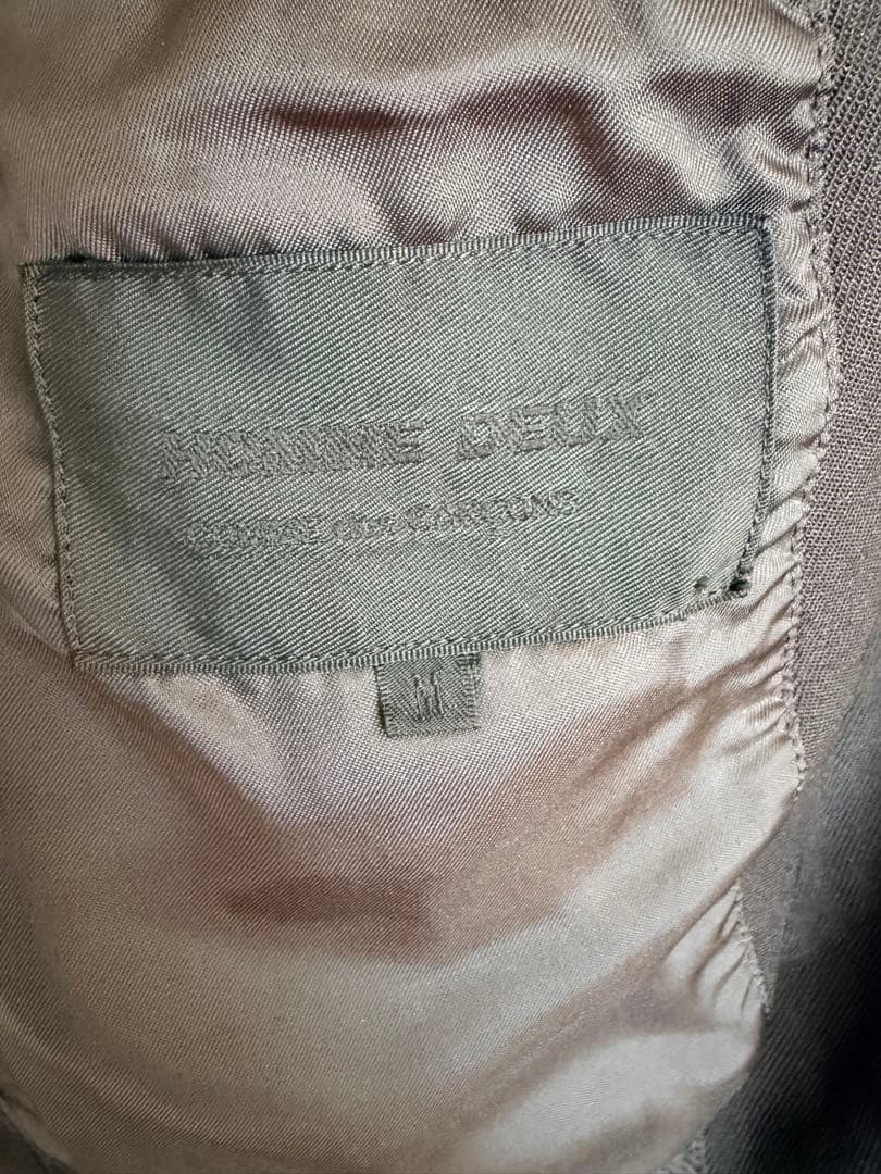 【新品未使用】コムデギャルソンオムドゥ ポリ縮 ダブルジャケット M 黒