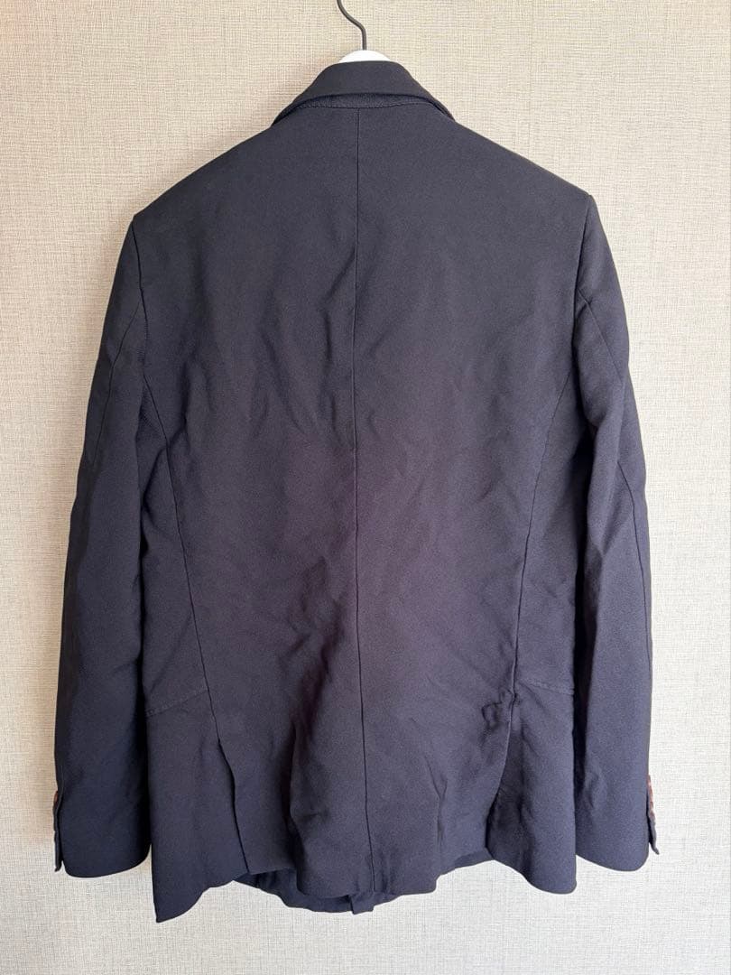 【新品未使用】コムデギャルソンオムドゥ ポリ縮 ダブルジャケット M 黒