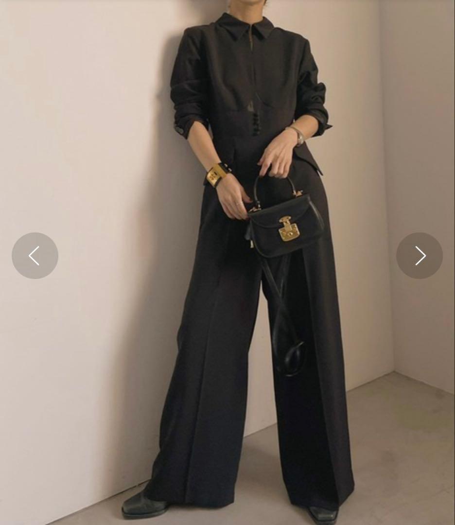 サロペット・オーバーオール・オールインワン Ameri UND BAL COLLAR FRONT OPEN JUMPSUIT