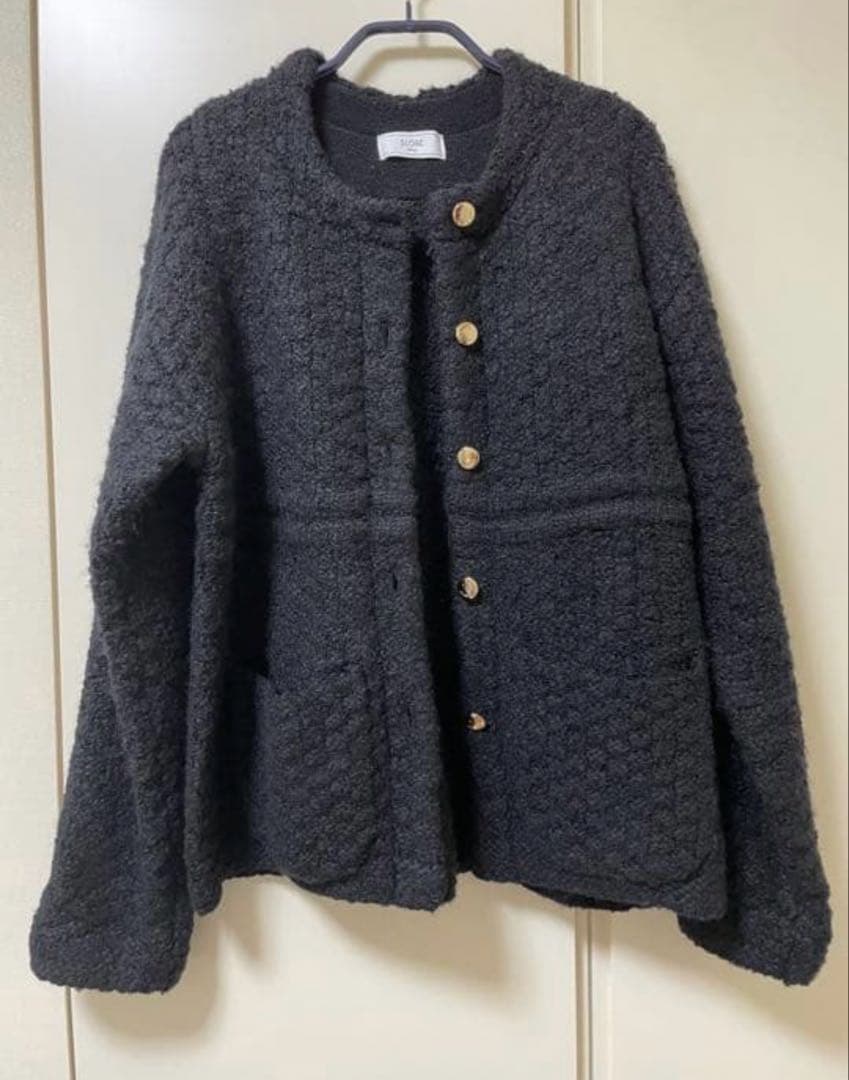 SLOBE IENA 金ボタンツィーディジャケット ブラック