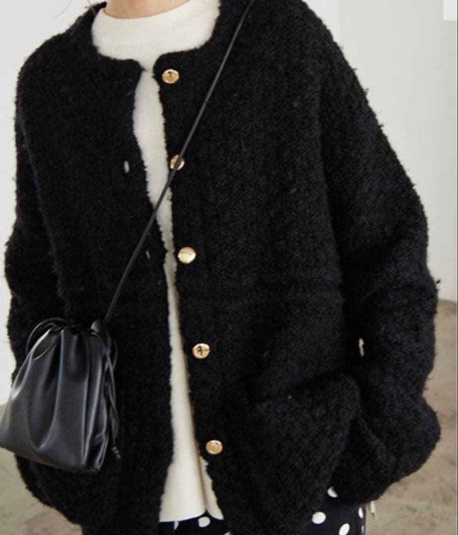 SLOBE IENA 金ボタンツィーディジャケット ブラック