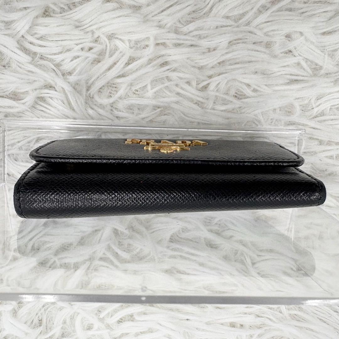 極美品 PRADA プラダ サフィアーノレザー キーケース ブラック 6連