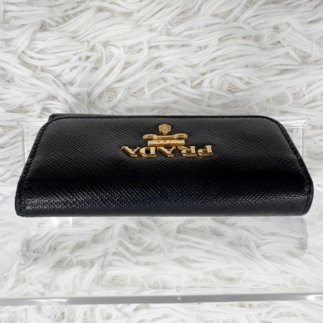 極美品 PRADA プラダ サフィアーノレザー キーケース ブラック 6連