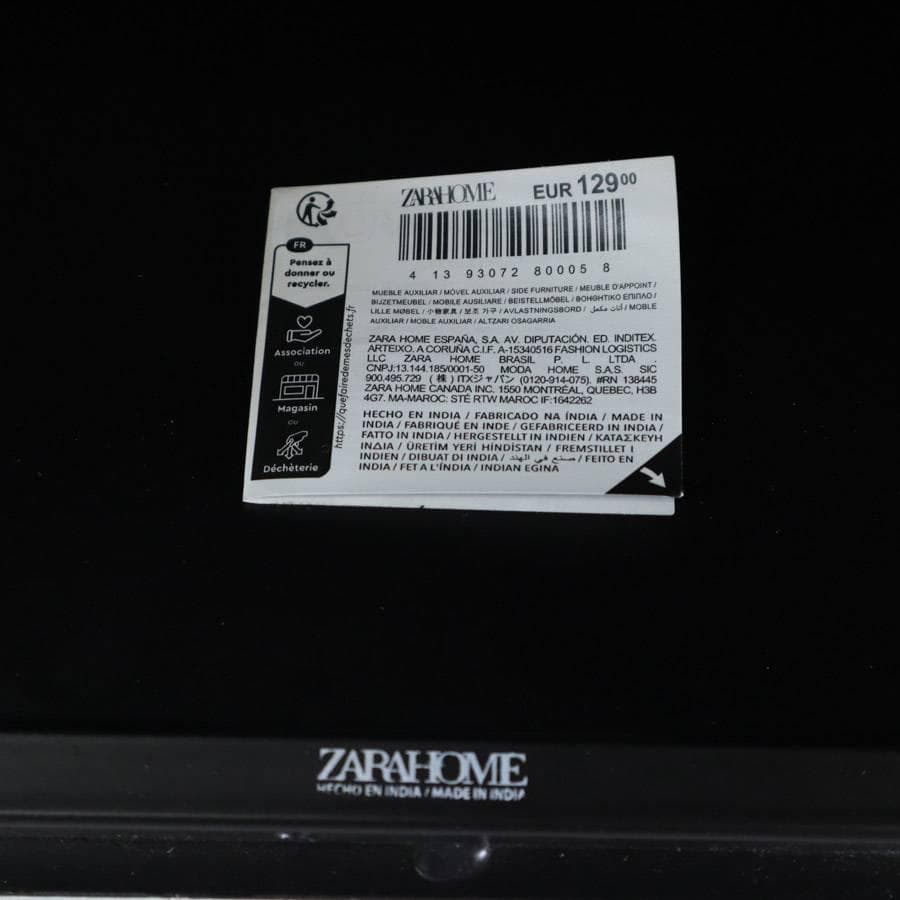 値下展示品 ザラホーム スクエアメタルベース サイドテーブル ブラック 鉄製