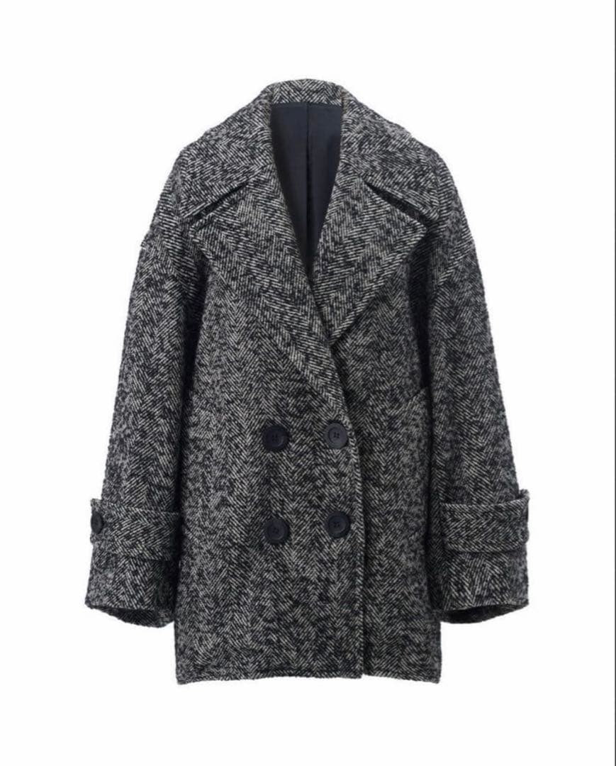 Cygne シーニュ オーバーPコート Emii ツイード