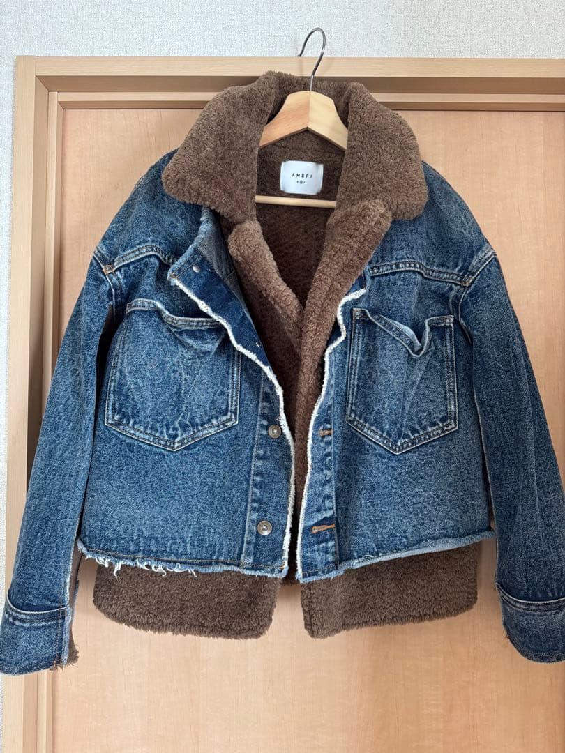 ジャケット・アウター AMERI MOUTON LAYERED DENIM JACKET