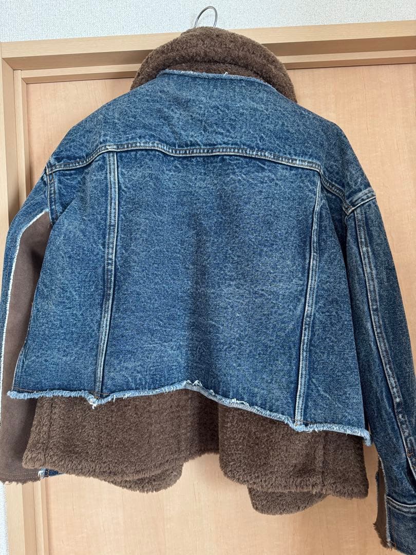 ジャケット・アウター AMERI MOUTON LAYERED DENIM JACKET