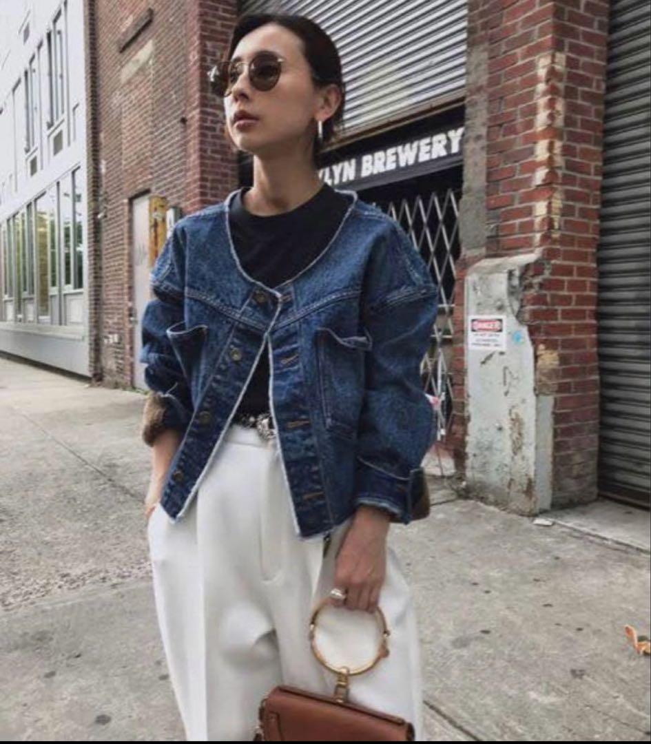 ジャケット・アウター AMERI MOUTON LAYERED DENIM JACKET