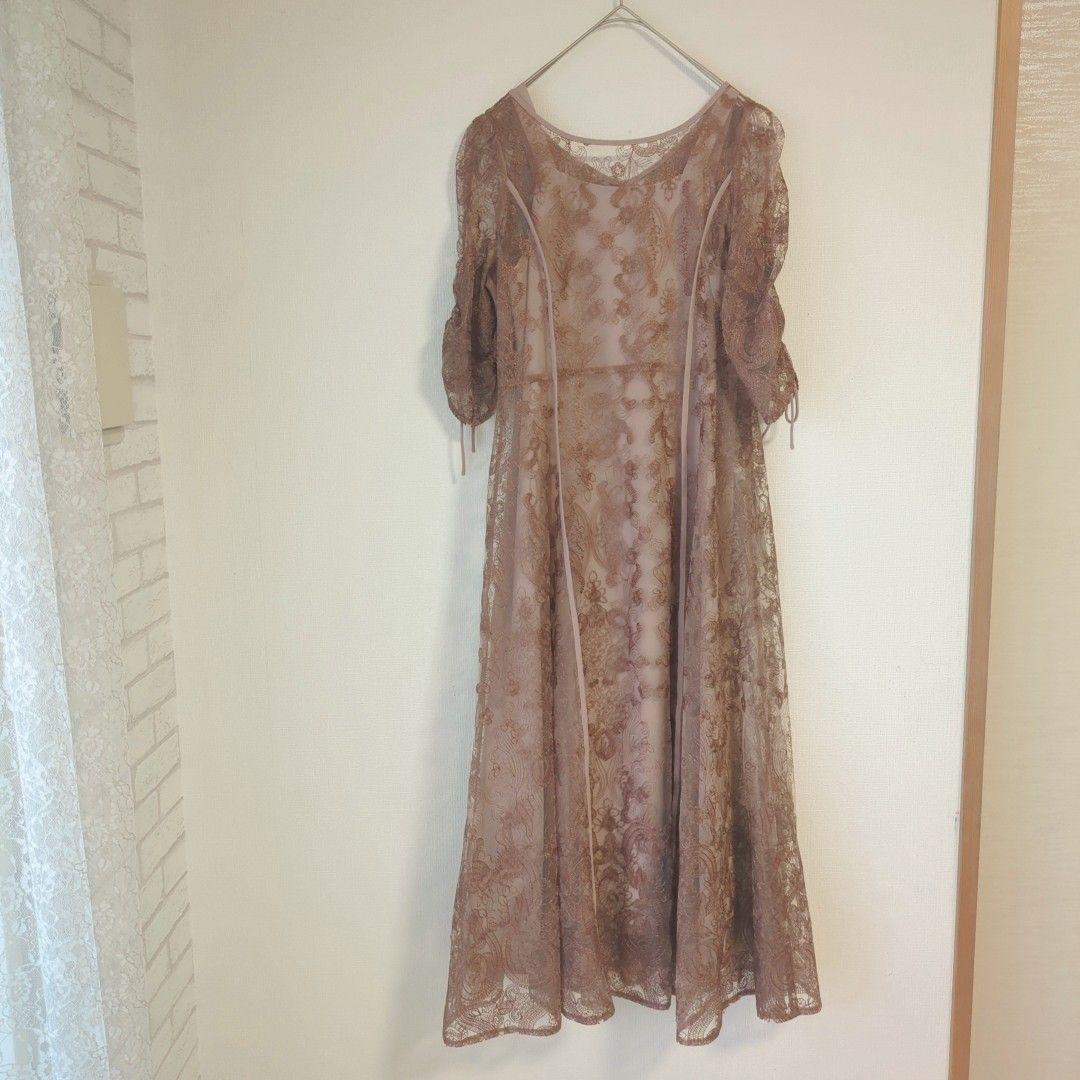 美品 Dorry Doll ドリードール エンブロイダリーレイヤードドレス S