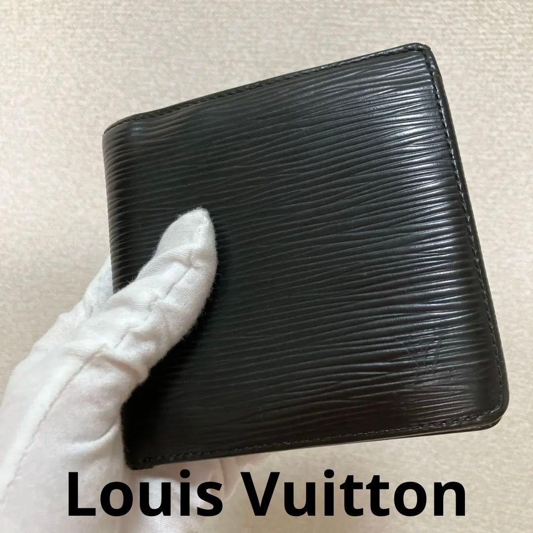 ✨鑑定済✨ルイヴィトン エピ ポルトフォイユ マルコ 二つ折り財布 黒