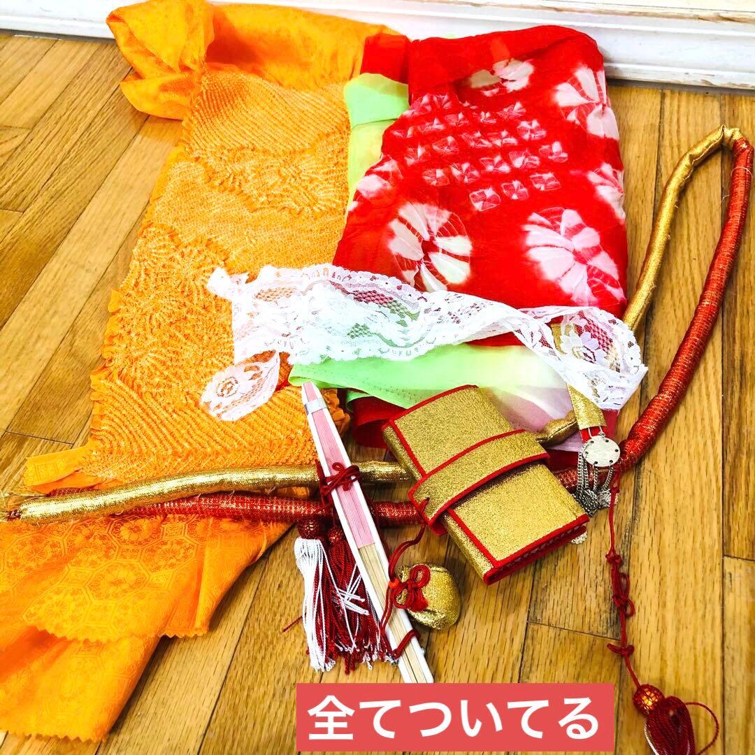 七五三 女子着物 7歳薔薇煌びやか際立つ‼️豪華絢爛薔薇刺繍金彩金箔完全フルセット